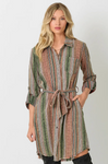 Washed Striped Dress (S-L)