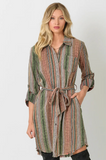 Washed Striped Dress (S-L)