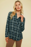 Button Down Plaid Shirt - Midnight Navy (S-L)