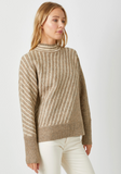 Stripe Dolman Sleeve Sweater - Ash Latte (S-L)