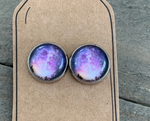 Purple Night Sky Stud Earrings