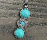 Triple 45 Auto Turquoise Bullet Necklace