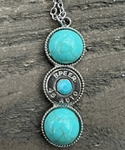 Triple 45 Auto Turquoise Bullet Necklace