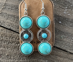 Triple 45 Auto Turquoise Bullet Earrings