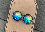 Rainbow Forest Glass Stud Earrings