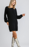 Sweater Dress - Black (S-2X)