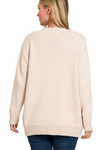 Melange Open Front Cardigan - Sand Beige (S-XL)