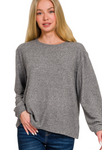 Hacci Round Neck Long Sleeve Shirt - Multiple Colors (S-3X)