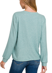 Hacci Round Neck Long Sleeve Shirt - Multiple Colors (S-3X)