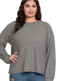 Hacci Round Neck Long Sleeve Shirt - Multiple Colors (S-3X)