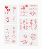 Red Ink Pack - Temporary Tattoos