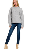 Round Neck Sweater - Heather Gray (S-L)