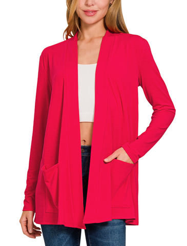 Light Open Cardigan - Red or Navy (S, L, XL)
