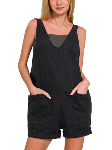 Shorts Adjustable Romper - Black (S-L)