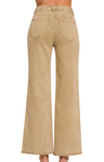Acid Washed Cropped Wide Leg Jeans - Light Camel (S-XL)