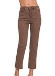 Acid Washed Cropped Straight Jeans (S-L)