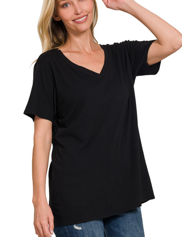 Cotton V-Neck - Black (S-XL)