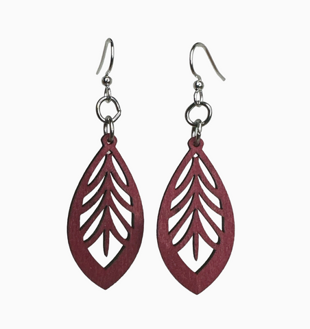 Cedar Crest Filigree Earrings - Wine