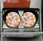 Boho Neutrals Floral Car Coaster