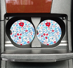 Blue and Red Flowers Car Coasters