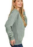 Acid Wash Fleece Sweatshirt - Ash Jade (S-L)