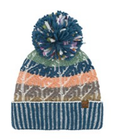 CC Color Block Yarn Pom Beanie