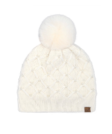 CC Pearl Crochet Pom Beanie - Ivory