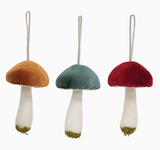 Velvet Mushroom Ornament - Red, Teal or Marigold