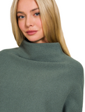 Dolman Sleeve Mock Neck Sweater - Cabernet or Ash Jade (S-L)