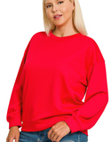 Scuba Sweatshirt - Ruby (1X-3X)