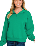 Scuba Quarter Zip Pullover - Kelly Green (S-XL)