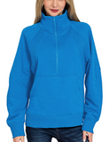 Half-Zip Fleece Pullover - Ocean Blue (S-L)