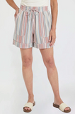 Linen Cuffed Shorts - Striped (S-XL)