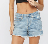 High Rise Jean Shorts - Light Wash (S-XL)