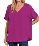 Airflow V-Neck Short Sleeve Shirt - Light Plum or Ocean Blue (S-XL)
