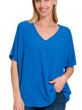 Airflow V-Neck Short Sleeve Shirt - Light Plum or Ocean Blue (S-XL)