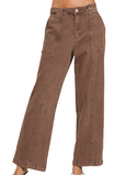 Straight Leg Utility Jeans - Brown or Teal (S-XL)