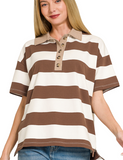Striped Polo - Brown (S-L)