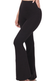 Cotton Yoga Flare Pants - Brown or Black (S-3X)