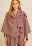 Lurex Ruana Poncho - Dark Rose