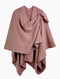 Lurex Ruana Poncho - Dark Rose