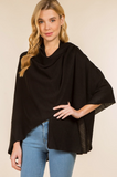 Drape Wrap Poncho - Navy or Denim Blue