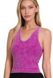 Ribbed Racerback Bra-Cupped Tank - Multiple Colors (S/M, L/XL)