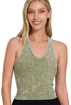 Ribbed Racerback Bra-Cupped Tank - Multiple Colors (S/M, L/XL)