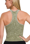 Ribbed Racerback Bra-Cupped Tank - Multiple Colors (S/M, L/XL)