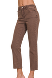Acid Washed Cropped Straight Jeans (S-L)