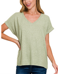Melange Hacci V-Neck Tee - Multiple Colors (S-L)