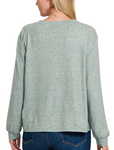 Hacci Round Neck Long Sleeve Shirt - Multiple Colors (S-3X)