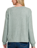 Hacci Round Neck Long Sleeve Shirt - Multiple Colors (S-3X)
