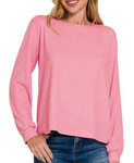 Hacci Round Neck Long Sleeve Shirt - Multiple Colors (S-3X)